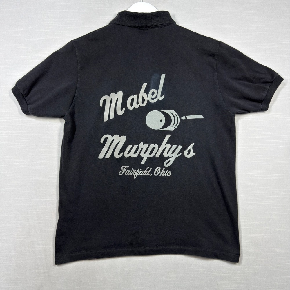 Vintage Stedman Polo Shirt Men M Black Bowling Fast Fred Mabel Murpheys